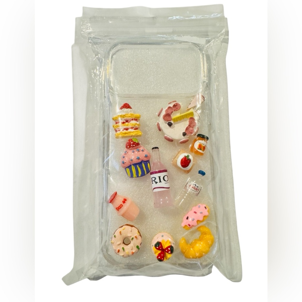 iPhone 17 Pro Max Case with Pink & Yellow Mini Dessert Charms